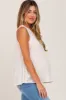 Cream Heathered Maternity Tank Top sold by Pinkblush