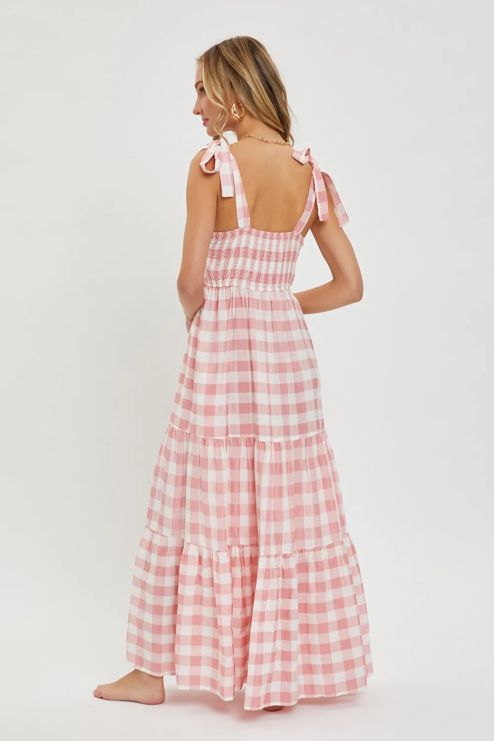 Pink Gingham Maxi Dress sold by Pinkblush product image thumbnail 3