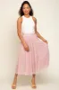 Light Pink Tulle Midi Skirt sold by Pinkblush