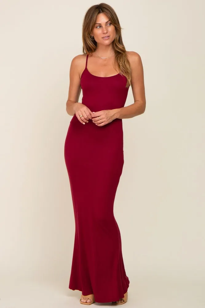 Burgundy Basic Maxi Dress sold by Pinkblush product image thumbnail 4