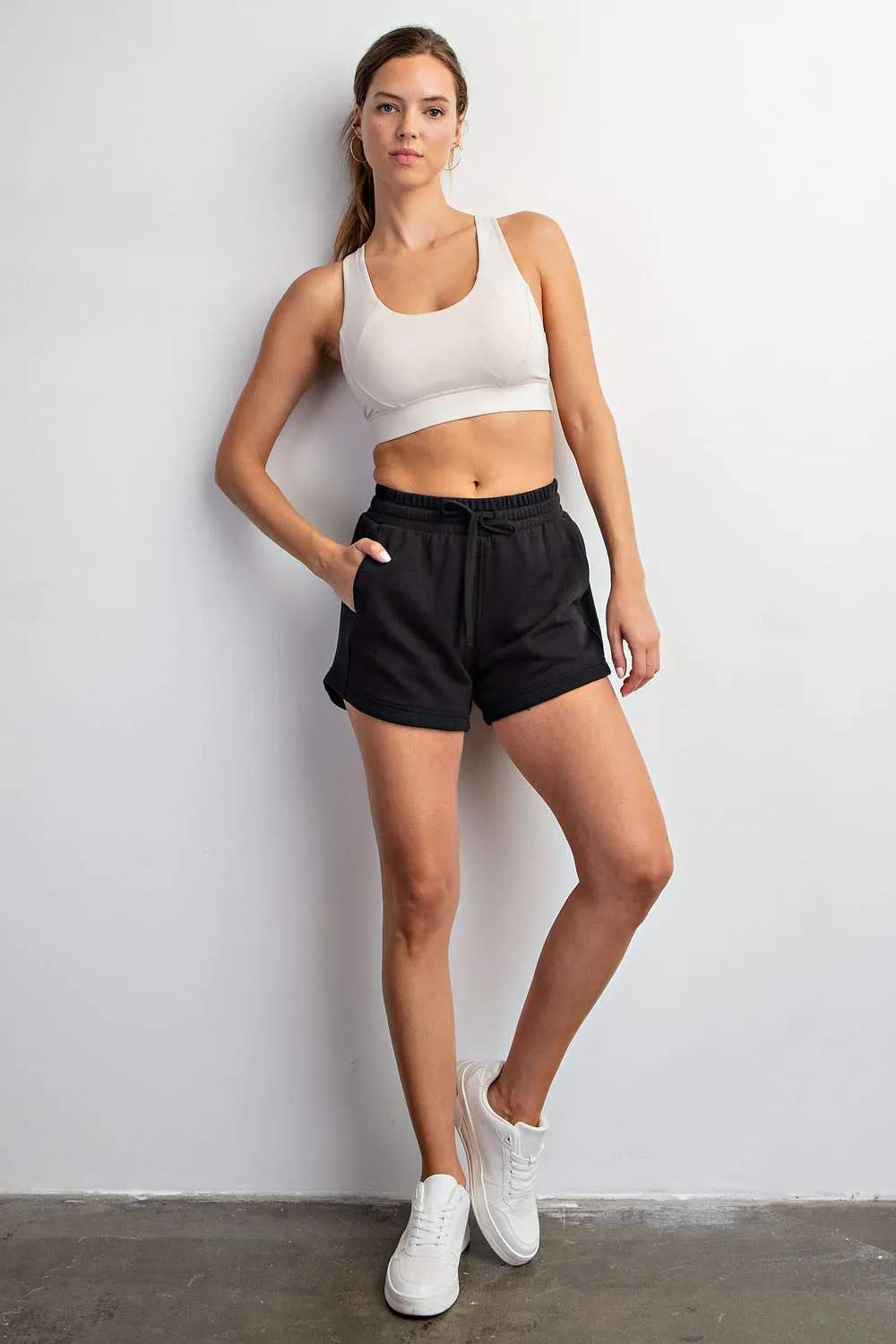 Black Terry Shorts sold by Pinkblush