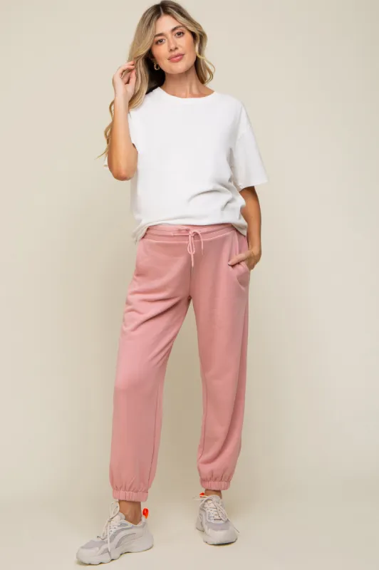 Light Pink Drawstring Maternity Sweatpants sold by Pinkblush