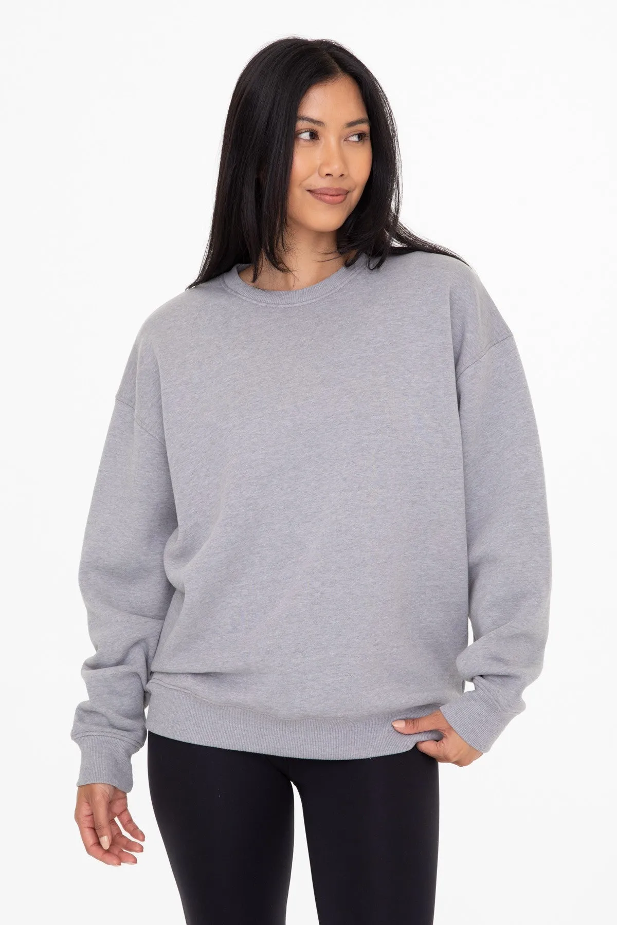 Heather Grey Soft Knit Fleece Lined Sweatshirt sold by Pinkblush