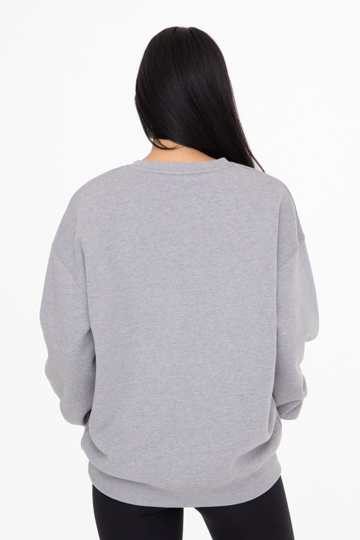 Heather Grey Soft Knit Fleece Lined Sweatshirt sold by Pinkblush product image thumbnail 3