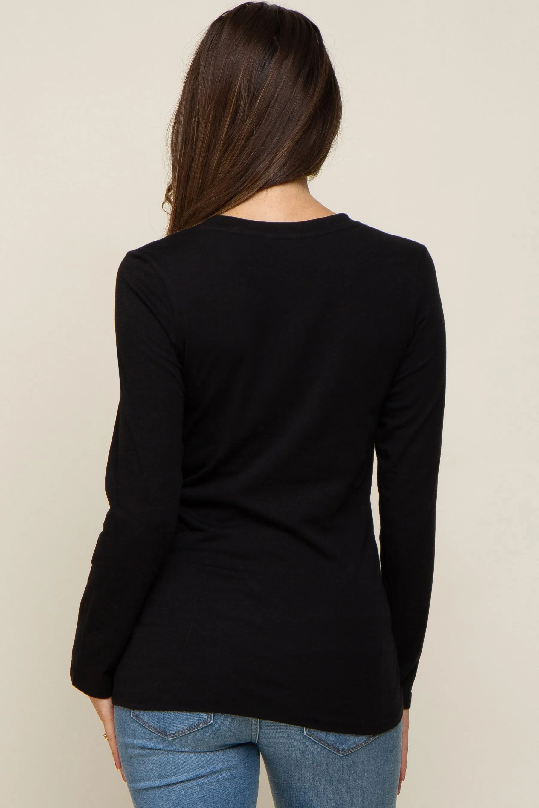 Black Long Sleeve Maternity Top sold by Pinkblush product image thumbnail 3