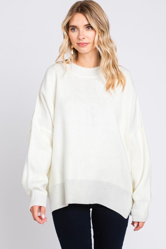 Ivory Long Sleeve Sweater sold by Pinkblush