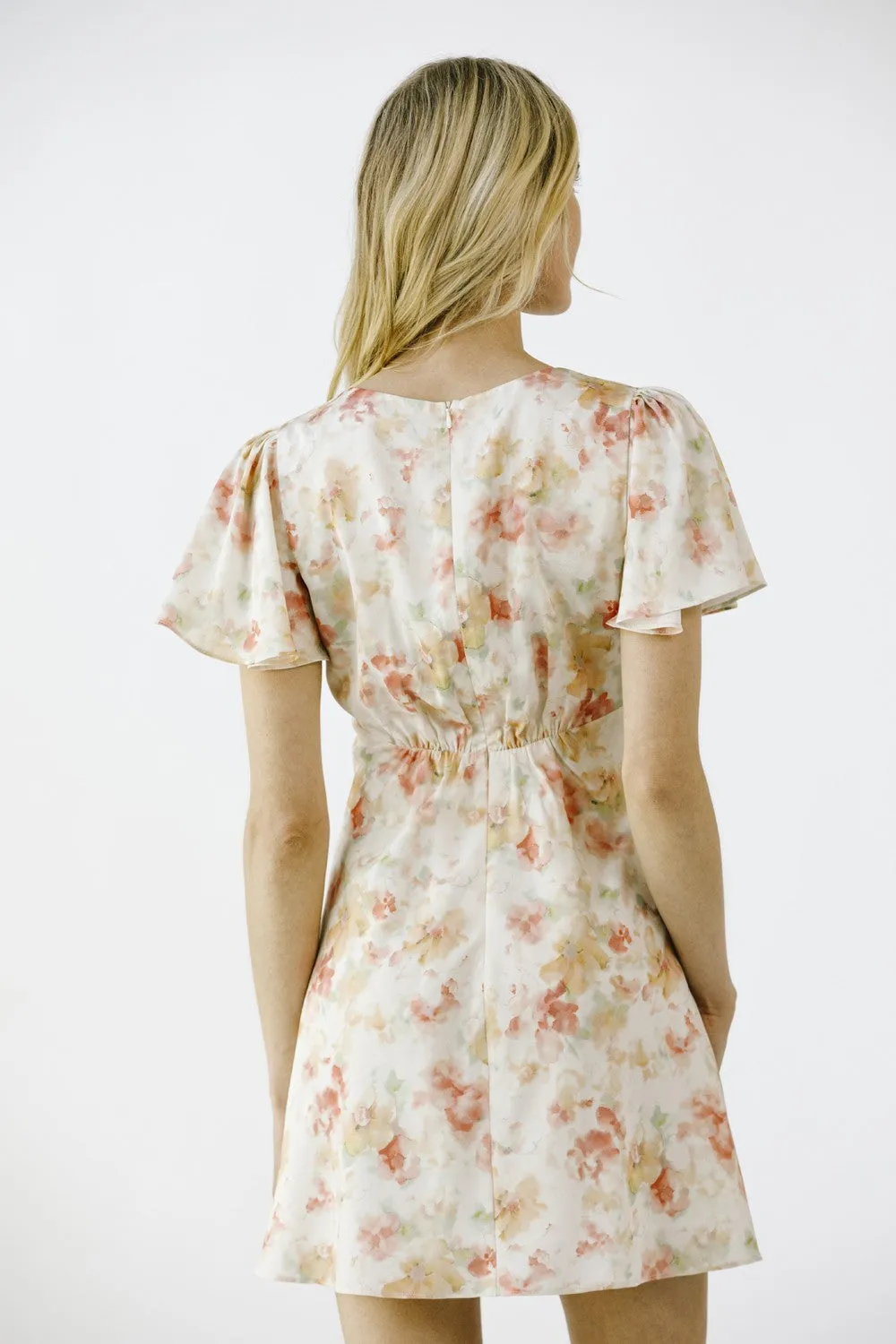 Cream Multi Floral Fitted Mini Dress sold by Pinkblush product image thumbnail 3