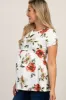 PinkBlush White Floral Crochet Peplum Maternity Top sold by Pinkblush