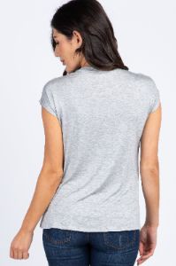 PinkBlush Heather Grey Layered Wrap Front Nursing Top sold by Pinkblush