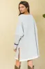 Grey Navy Color-Block French Terry Knit Tunic Dress sold by Pinkblush