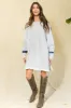 Grey Navy Color-Block French Terry Knit Tunic Dress sold by Pinkblush
