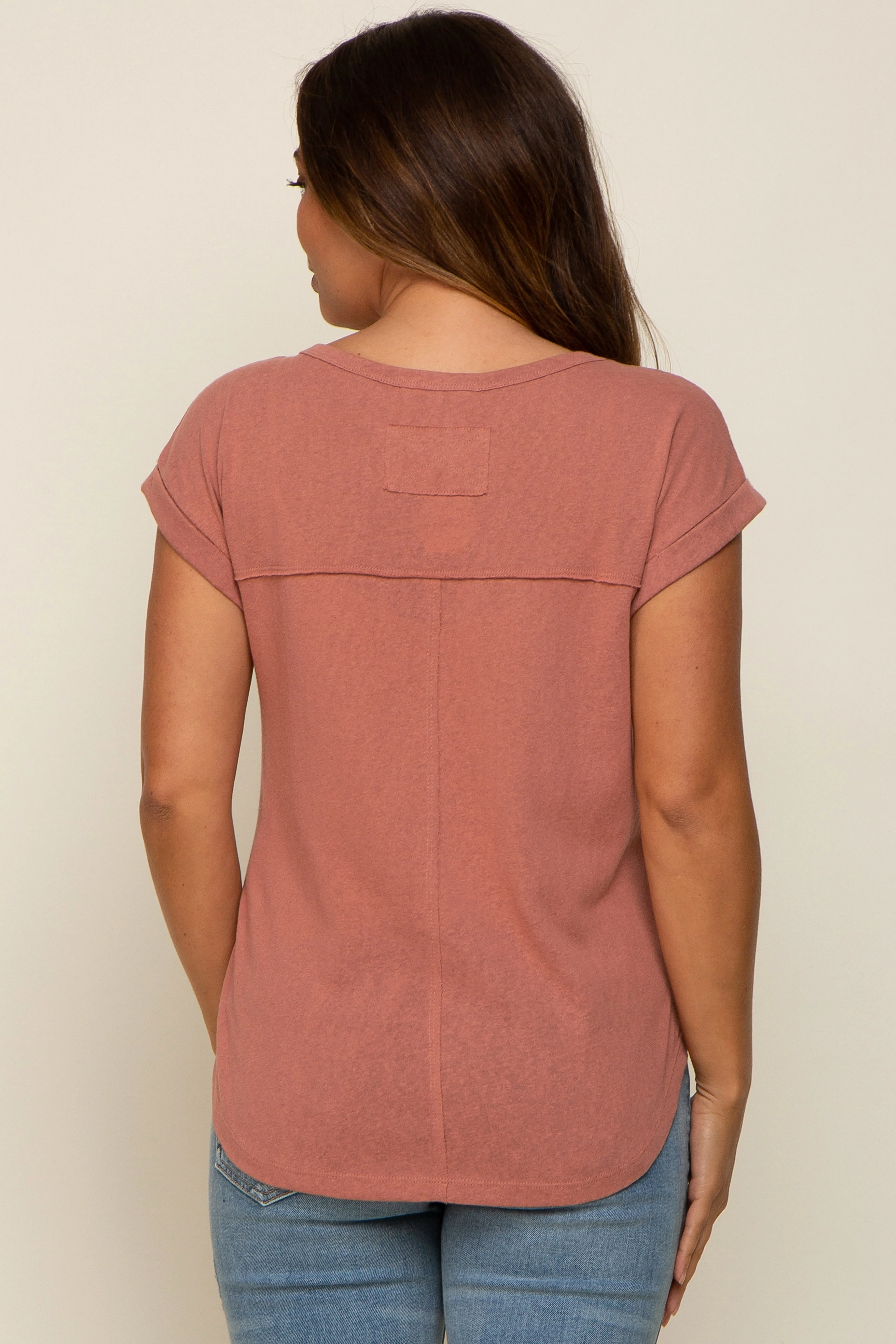 Rust Short Dolman Sleeve Maternity Top sold by Pinkblush product image thumbnail 3