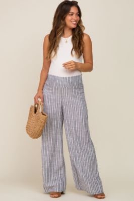 Grey Striped Maternity Pants sold by Pinkblush
