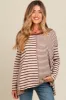 Brown Mixed Stripe Trapeze Maternity Top sold by Pinkblush