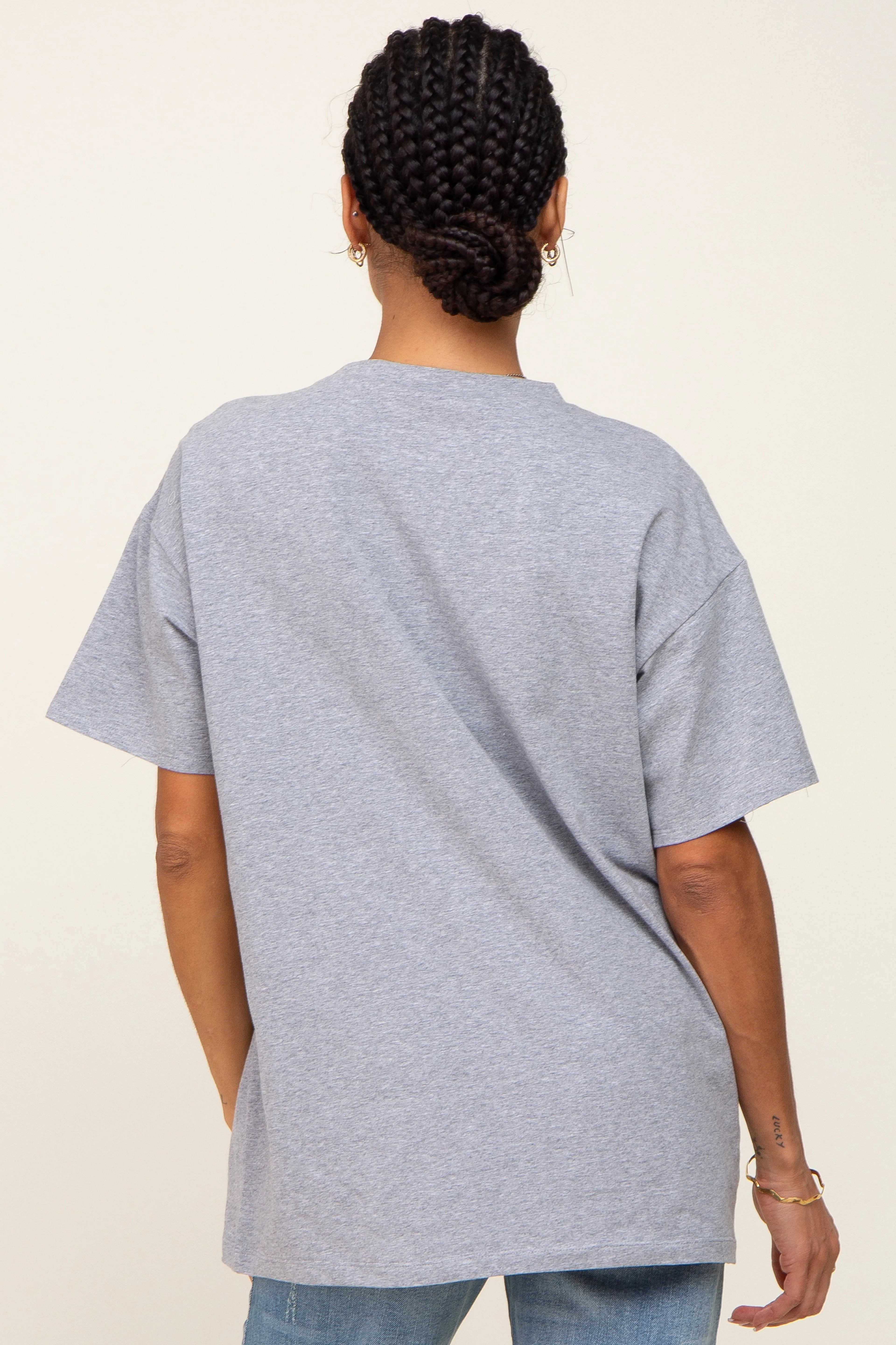 Heather Grey Oversized Basic Tee sold by Pinkblush product image thumbnail 3