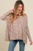 Brown Mixed Stripe Trapeze Maternity Top sold by Pinkblush