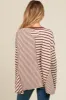 Brown Mixed Stripe Trapeze Maternity Top sold by Pinkblush