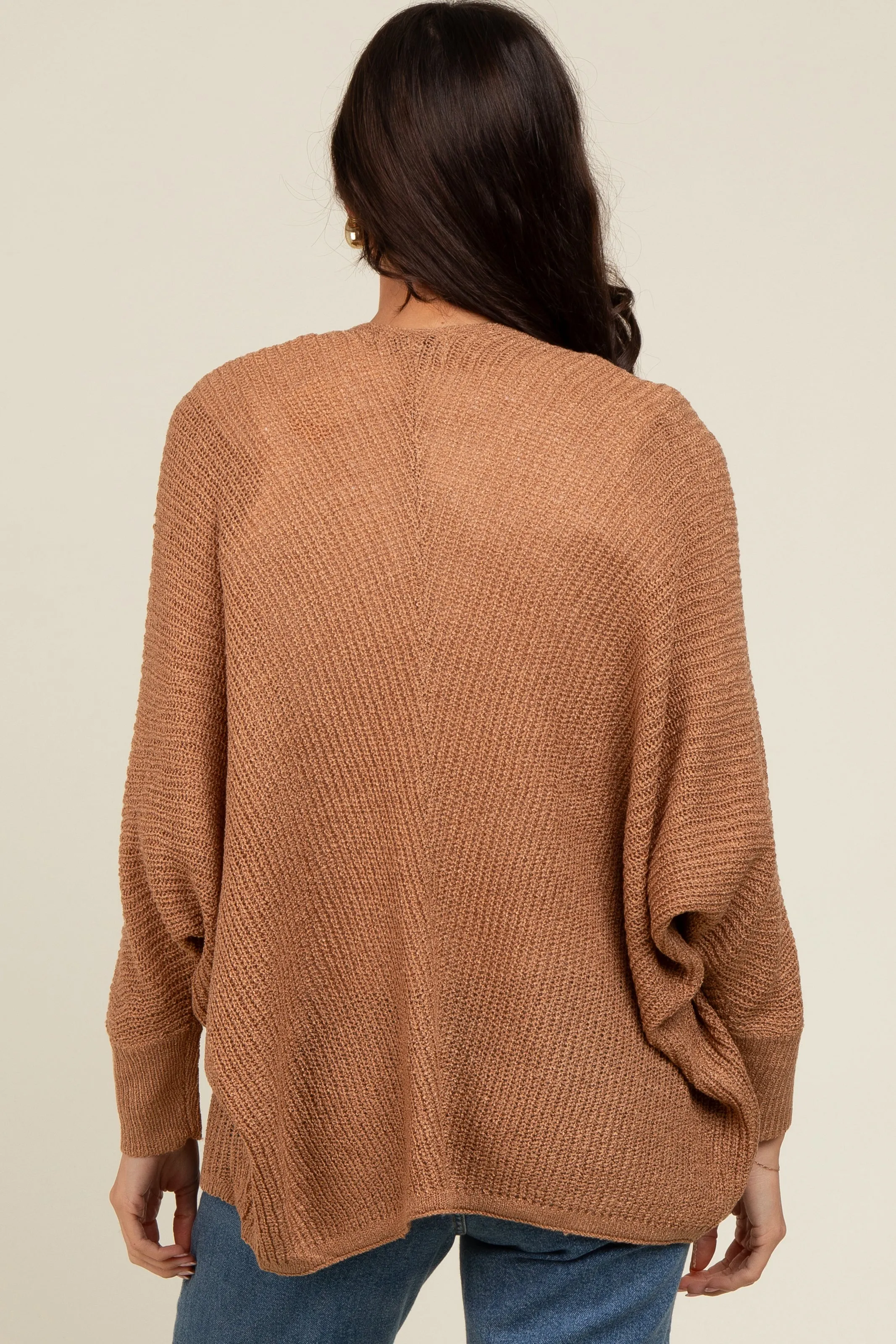 Camel Knit Open Front Cardigan sold by Pinkblush product image thumbnail 3