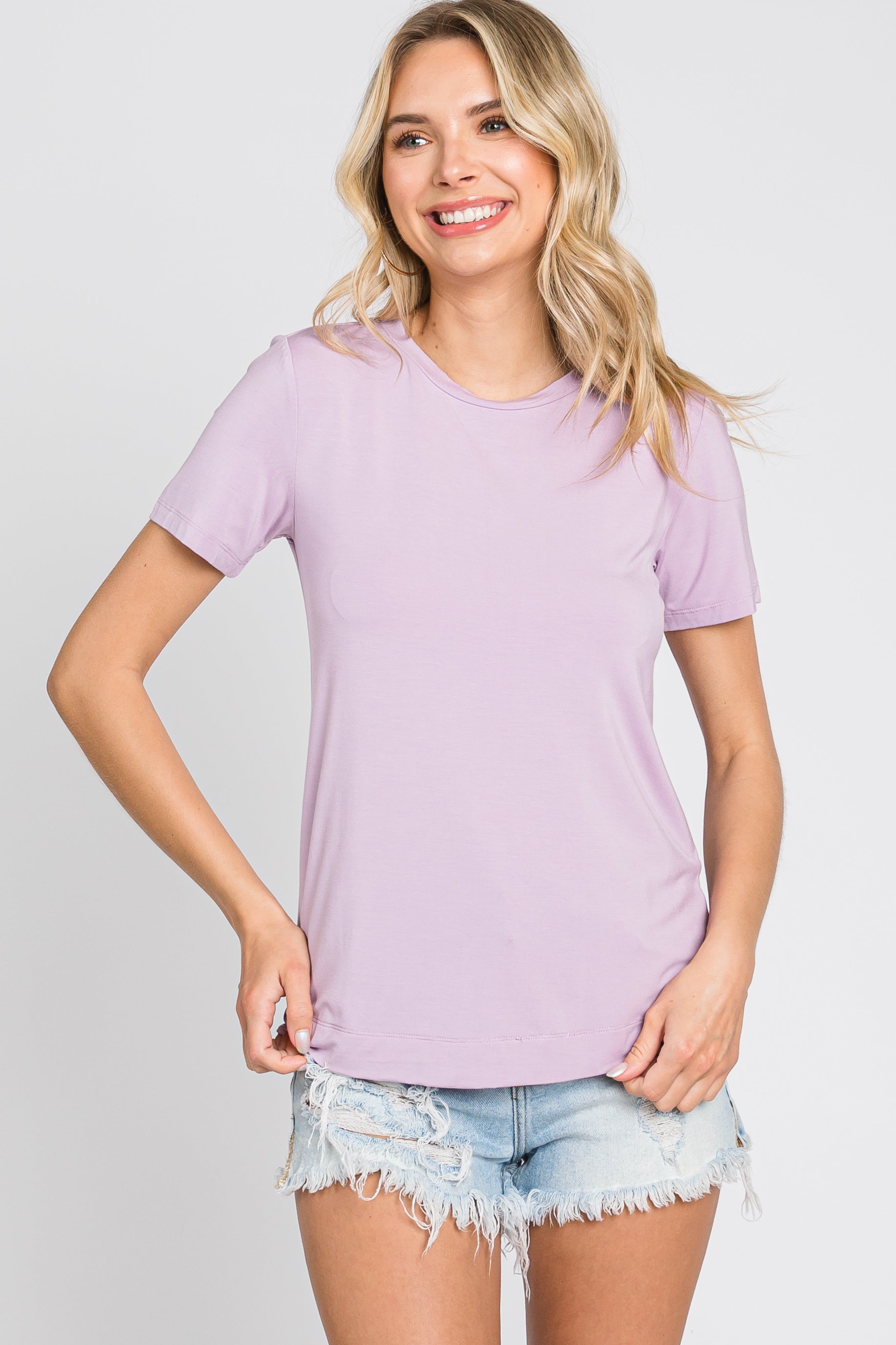 Lavender Short Sleeve Top sold by Pinkblush