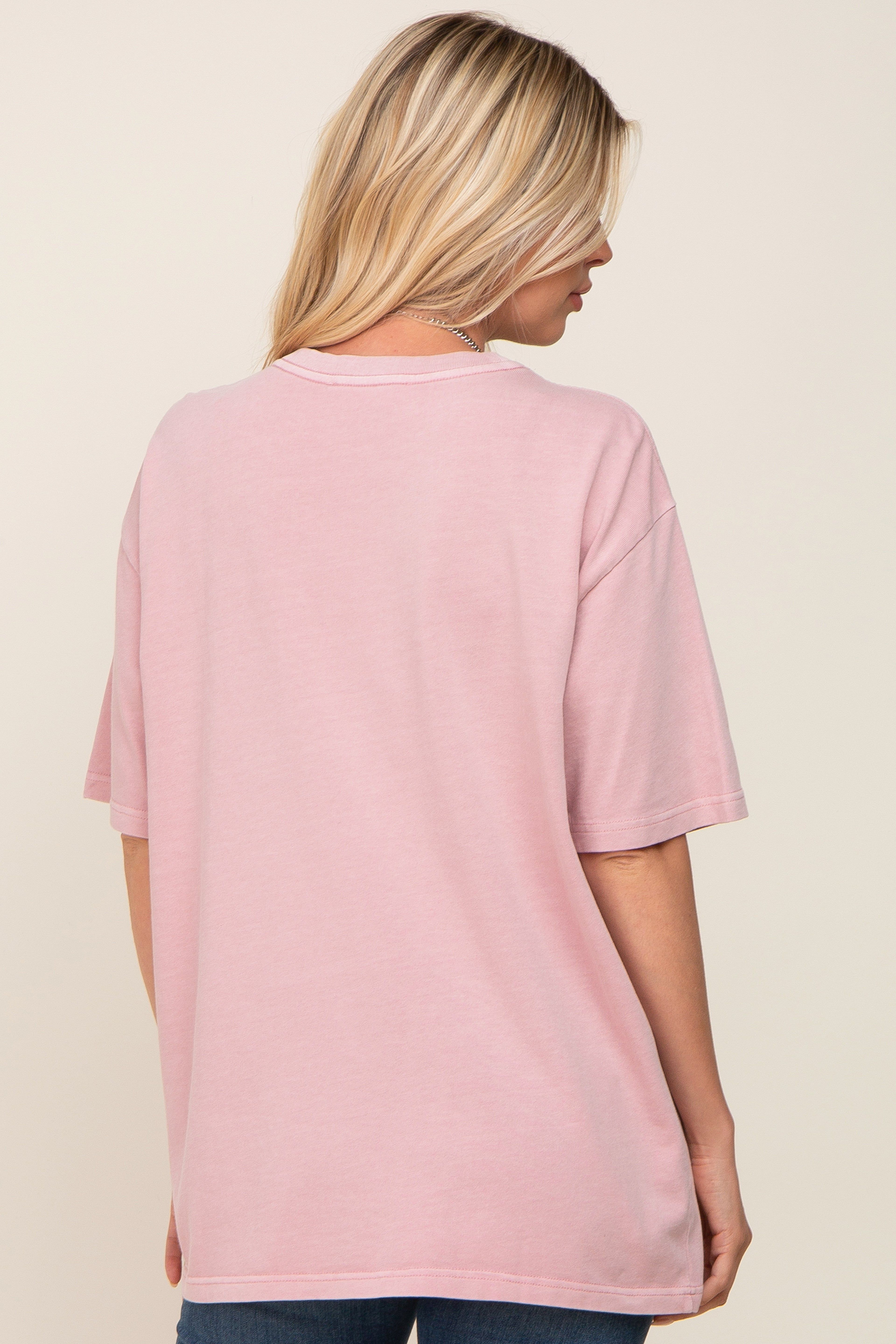 Pink Basic Oversized T-Shirt sold by Pinkblush product image thumbnail 3