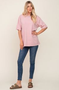 Pink Basic Oversized T-Shirt sold by Pinkblush