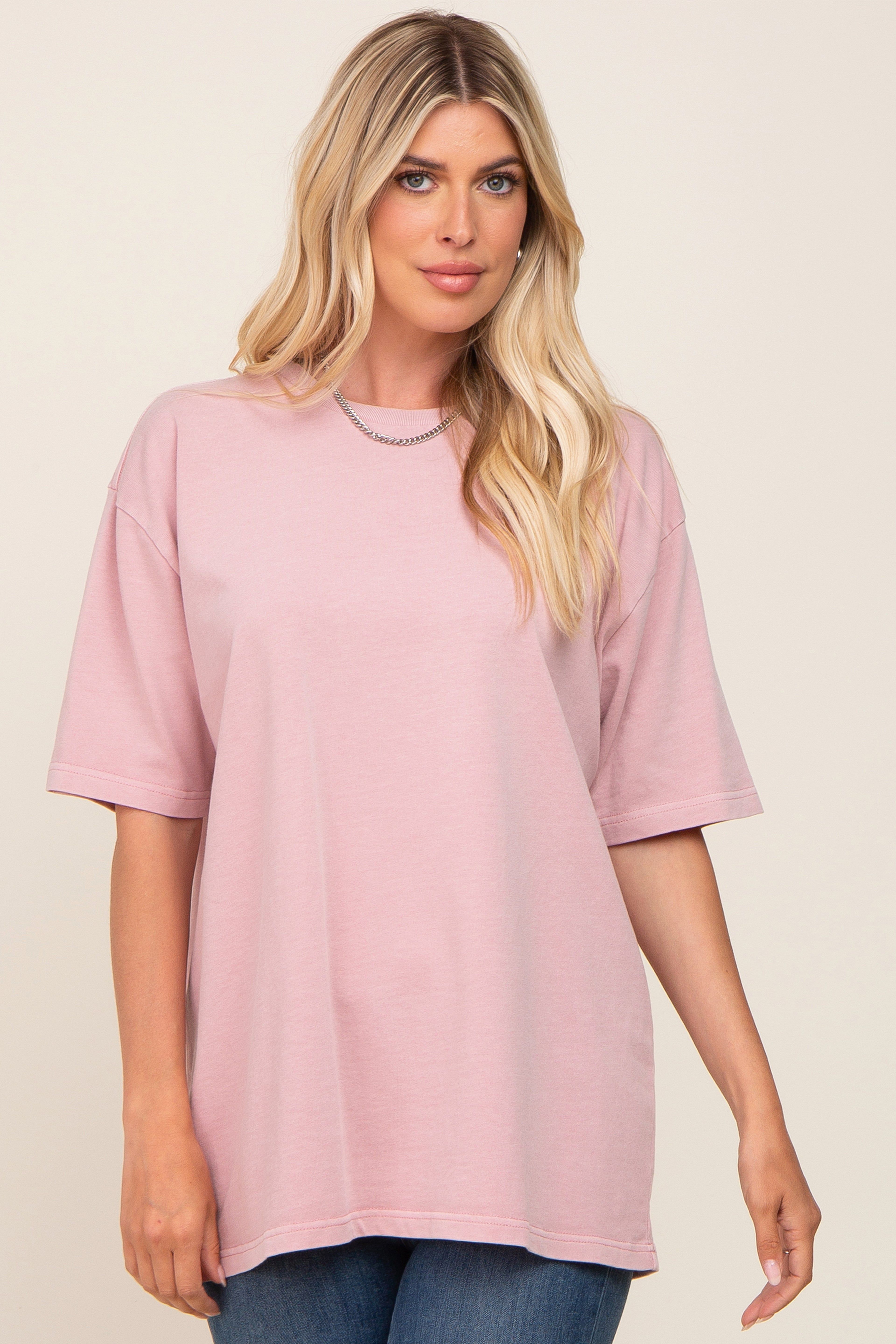 Pink Basic Oversized T-Shirt sold by Pinkblush