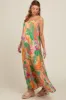Green Multicolor Leaf Print Pleated Maternity Maxi Dress sold by Pinkblush
