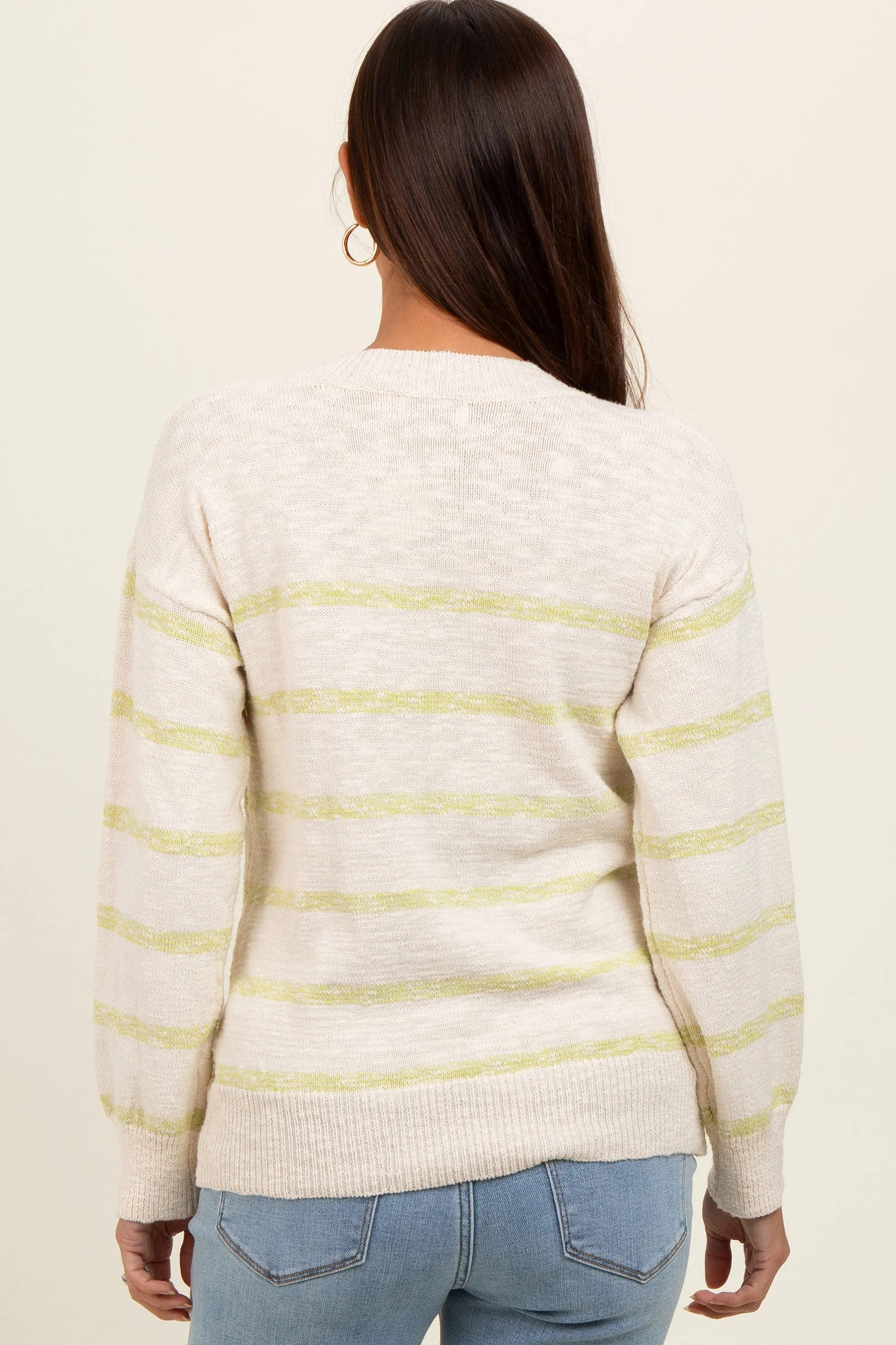 Lime Striped Knit Maternity Sweater sold by Pinkblush product image thumbnail 4