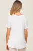 White V-Neck Maternity Tee sold by Pinkblush