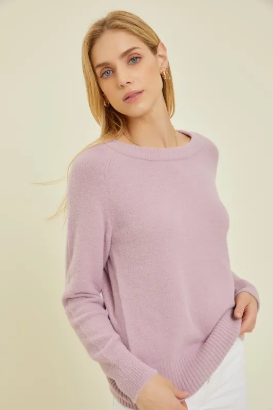 Lavender Soft Knit Long Sleeve Top sold by Pinkblush