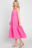 Neon Pink Tiered Crisscross Strap Midi Dress sold by Pinkblush