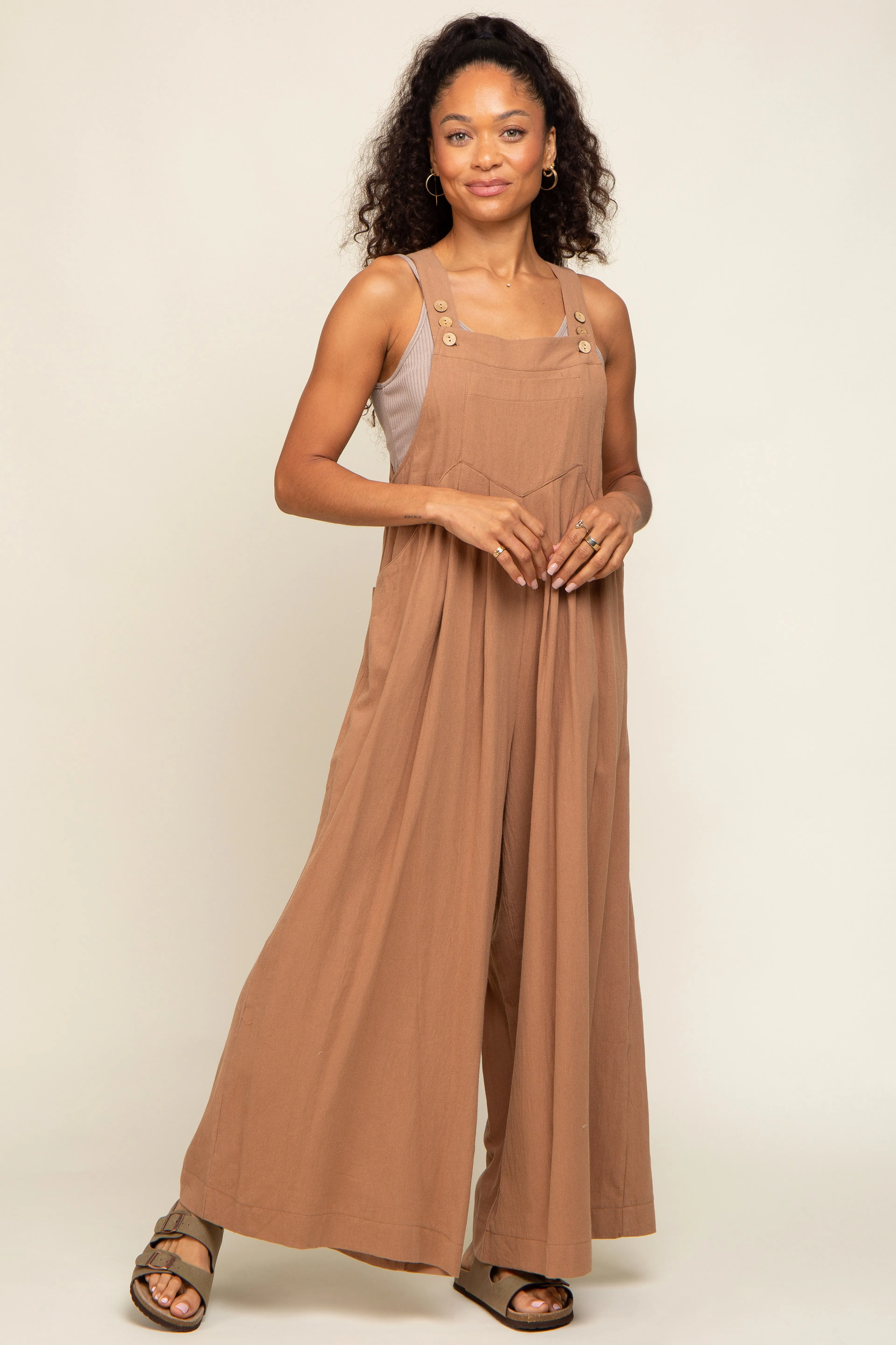 Mocha Wide Leg Jumpsuit sold by Pinkblush product image thumbnail 5