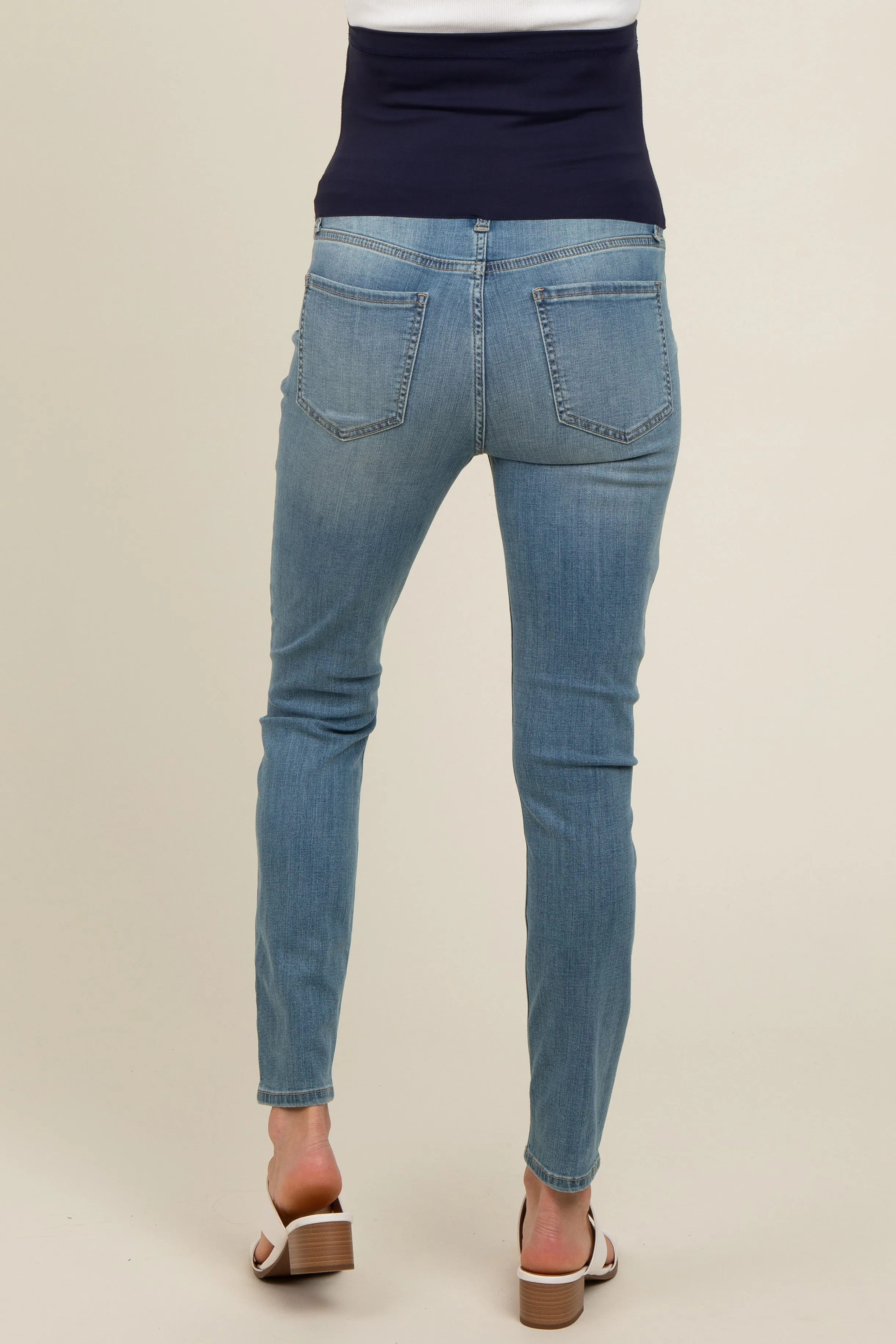 Blue Vintage Wash Maternity Skinny Jeans sold by Pinkblush product image thumbnail 5