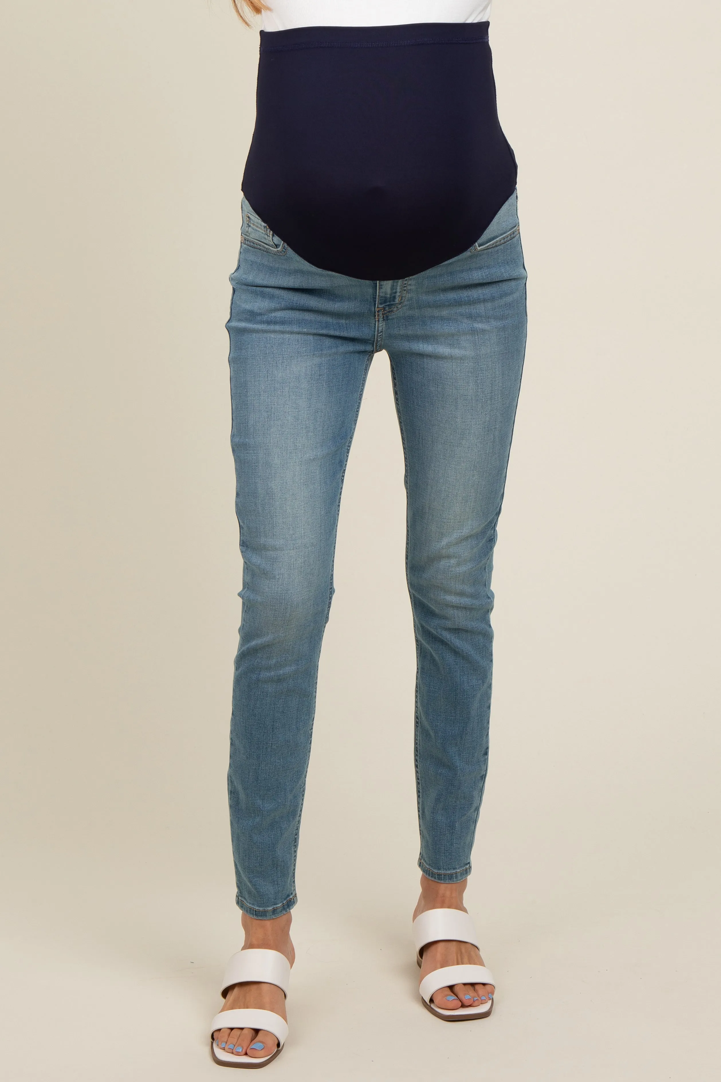 Blue Vintage Wash Maternity Skinny Jeans sold by Pinkblush product image thumbnail 3
