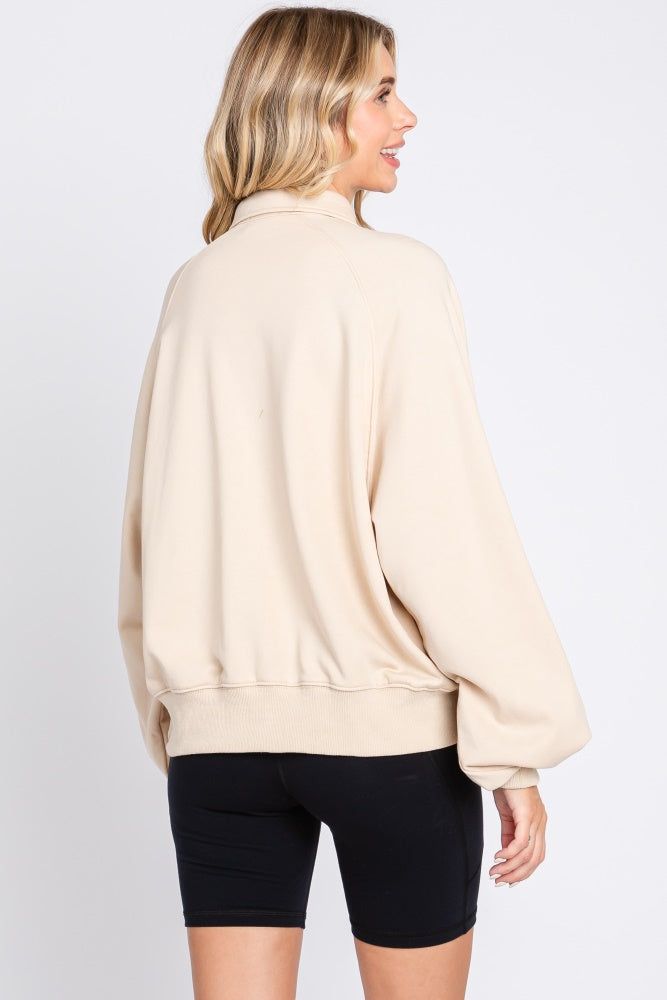 Beige Collared Button Pullover sold by Pinkblush product image thumbnail 3