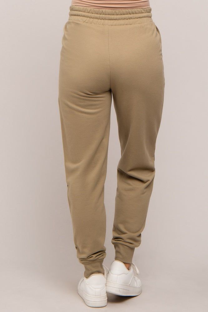 Light Olive Basic Drawstring Maternity Sweatpants sold by Pinkblush product image thumbnail 5