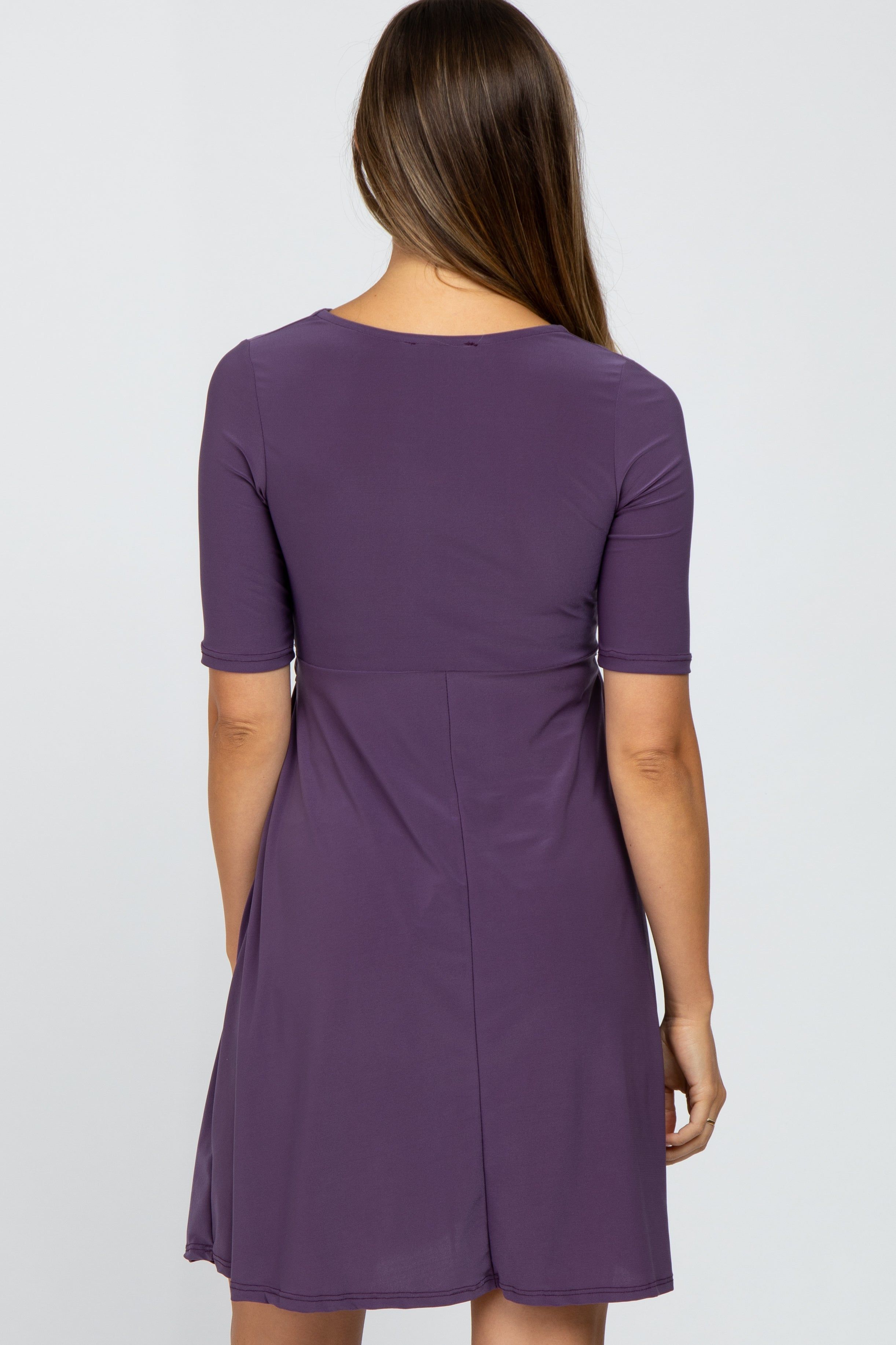 Plum Waist Tie Maternity Nursing Dress sold by Pinkblush product image thumbnail 3
