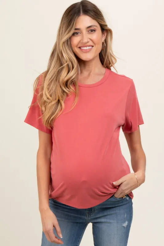 Rust Dolman Sleeve Maternity Top sold by Pinkblush