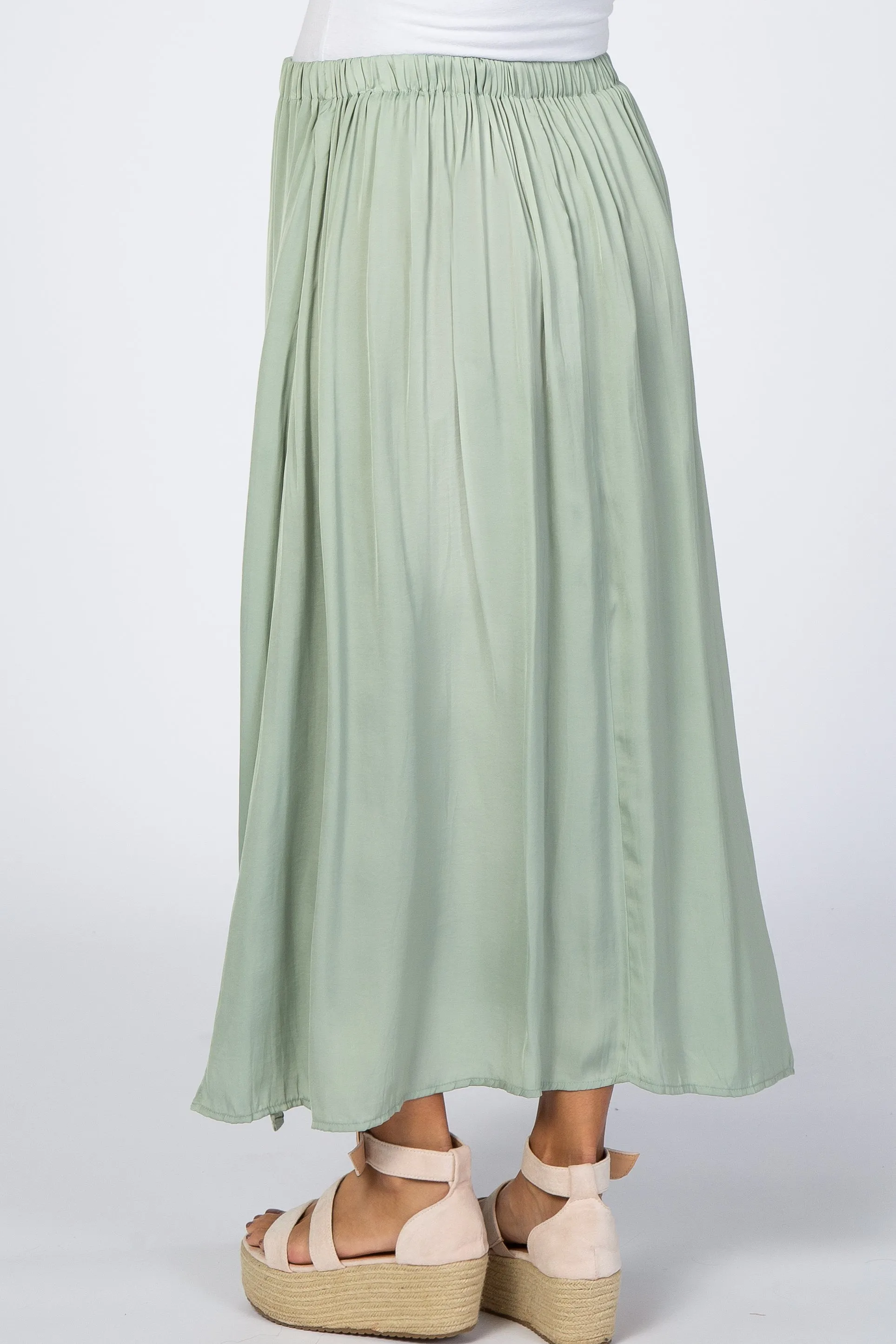 Sage Side Slit Maternity Maxi Skirt sold by Pinkblush product image thumbnail 4