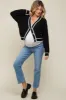 Black Contrast Knit Maternity Cardigan sold by Pinkblush