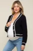 Black Contrast Knit Maternity Cardigan sold by Pinkblush