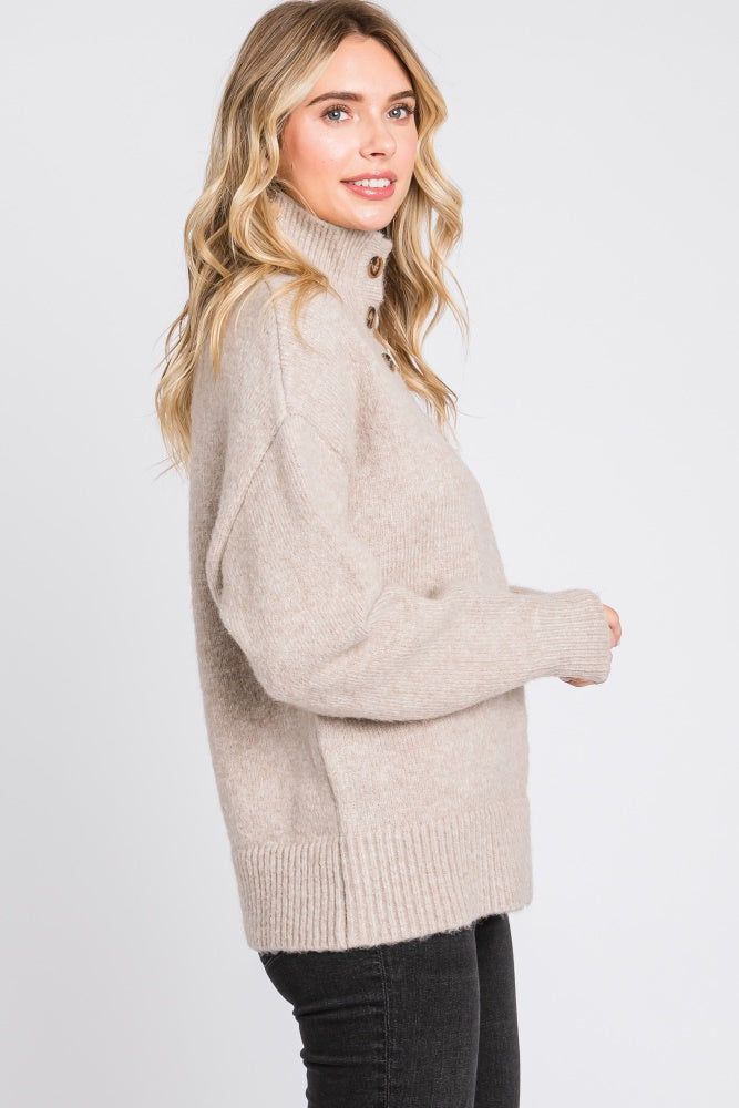 Beige Button Front Sweater sold by Pinkblush product image thumbnail 2