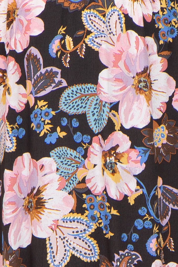 Charcoal Floral Smocked Waist Maternity Maxi Dress sold by Pinkblush product image thumbnail 4