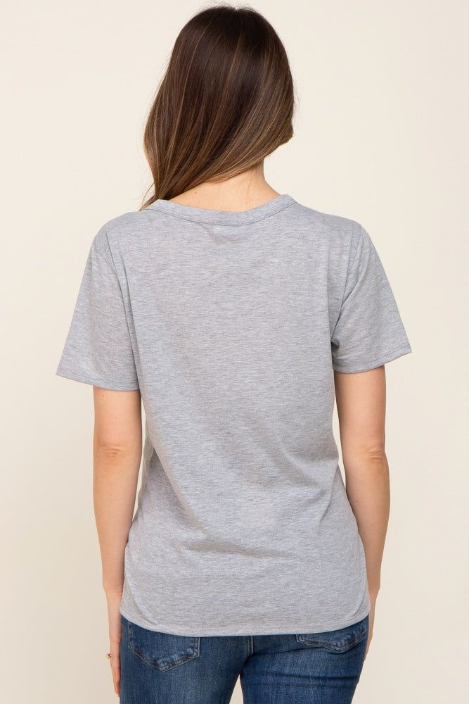 Heather Grey Basic Front Pocket Maternity T-Shirt sold by Pinkblush product image thumbnail 3