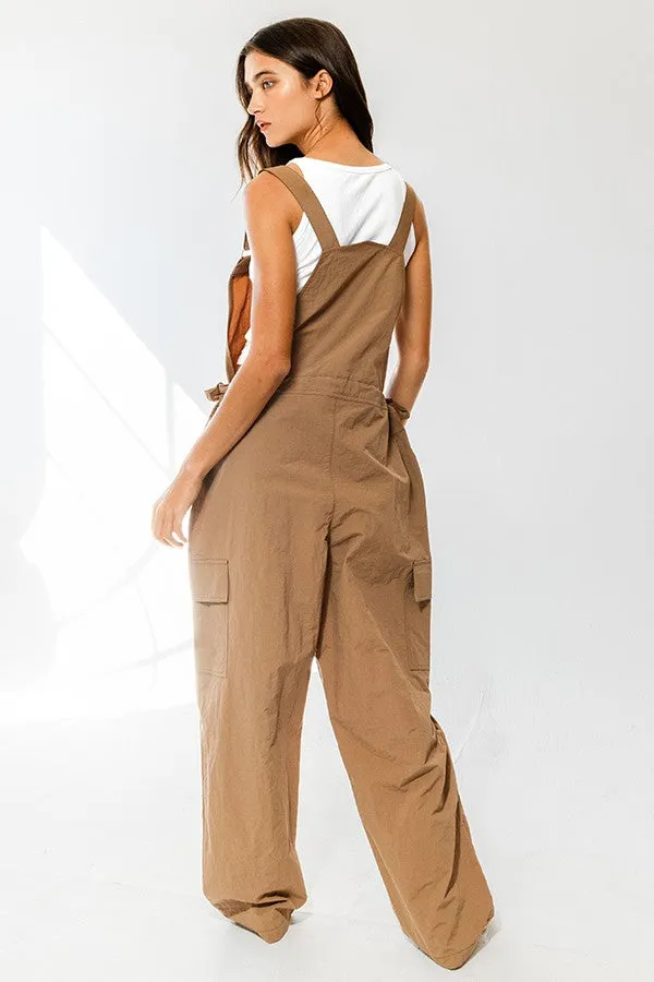 Taupe Parachute Overalls Jumpsuit sold by Pinkblush product image thumbnail 3
