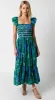 Green Floral Smocked Maternity Midi Dress sold by Pinkblush