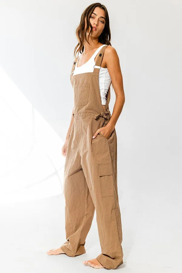 Taupe Parachute Overalls Jumpsuit sold by Pinkblush product image thumbnail 2