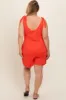 Coral Knot Strap Maternity Plus Romper sold by Pinkblush