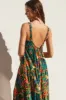 Forest Green Tropical Print Tiered Maxi Dress sold by Pinkblush