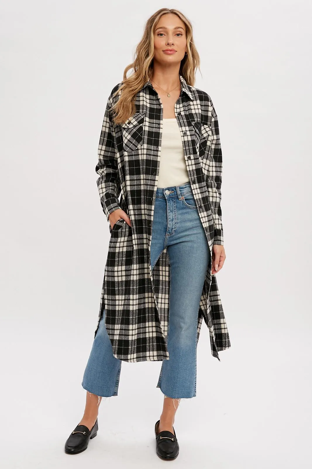 Black Plaid Oversized Shirt sold by Pinkblush